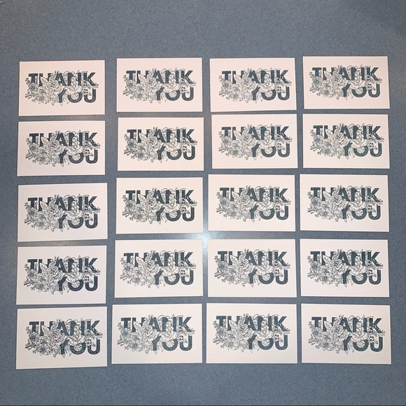 🎉HP🎉NEW 20 Hand Stamped Thank You Cards Speckled - Picture 2 of 7